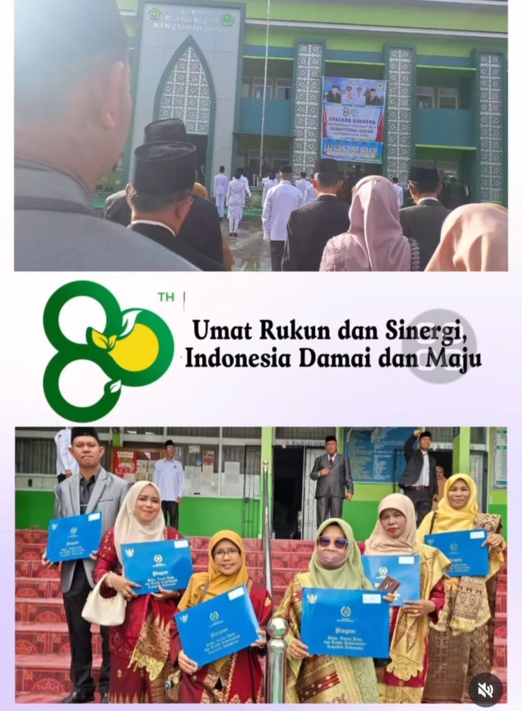 MTsN 4 Tanah Datar Mengikuti Upacara HAB Kemenag ke 80